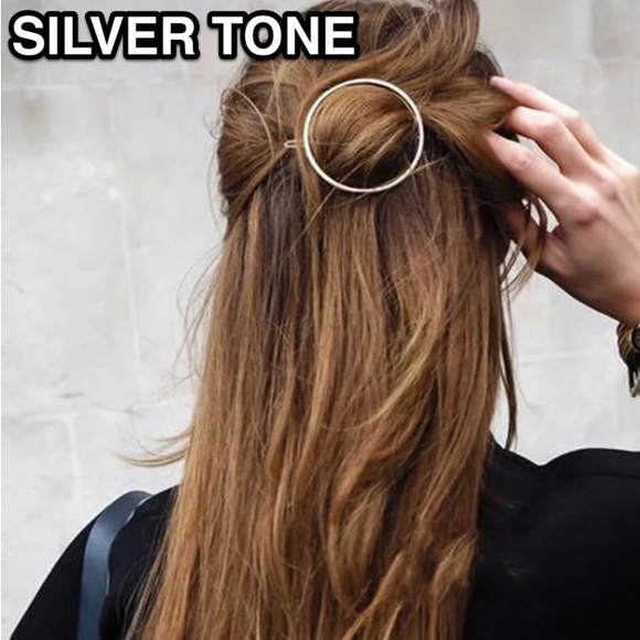 ⚜️[𝟯/$𝟭𝟴]⚜️Silver Round Simple Barrette NEW - Picture 9 of 9